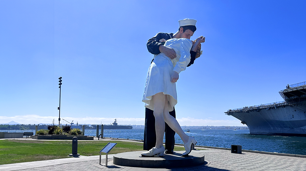 The Unconditional Surrender statue in Seaport Village San Diego
