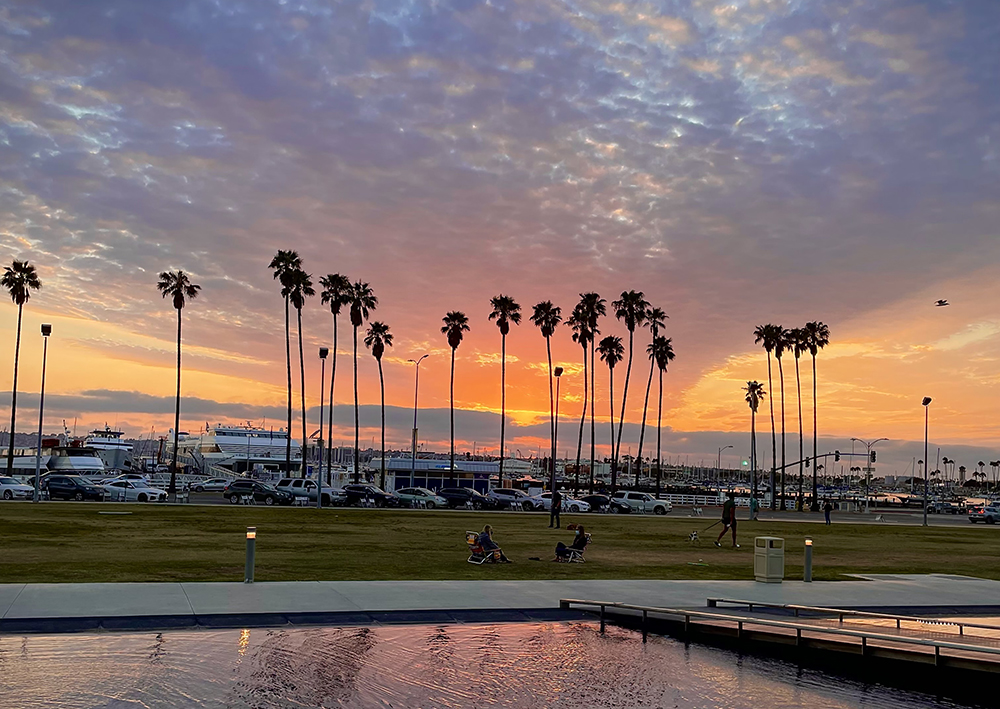 San Diego Waterfront Park during sunset