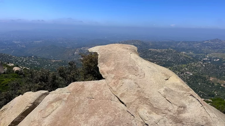 View from the top of the hike at Potato Chip Rock in Poway