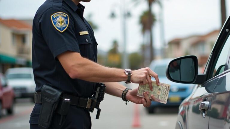 a parking meter officer giving a parking ticket to a car