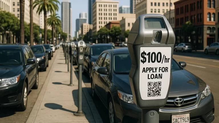 Satirical illustration about San Diego parking frustrations