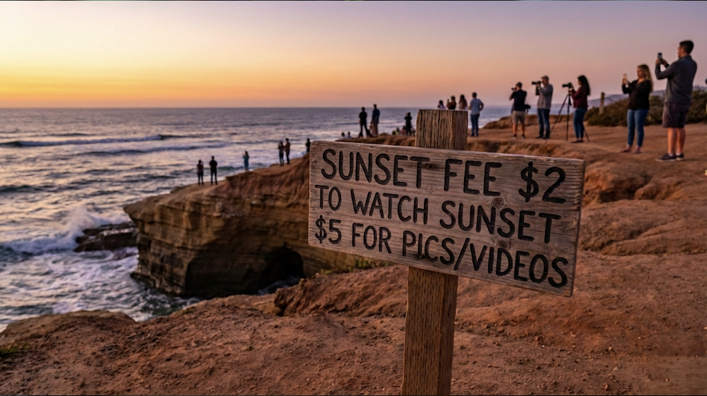 Sunset Fee Satire Article Image