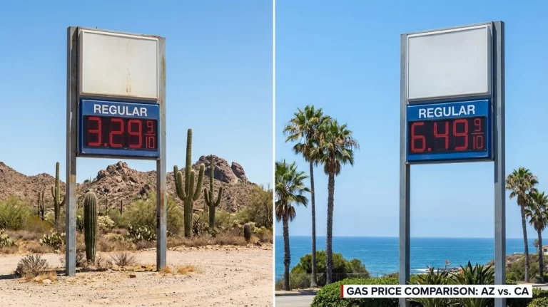 Arizona vs California gas prices comparison satire