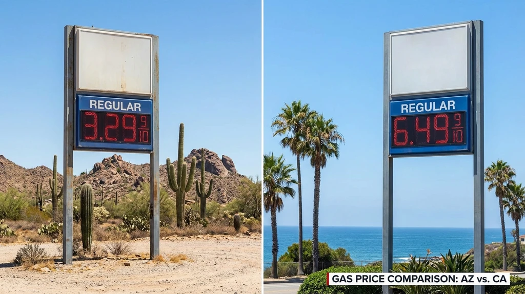 Arizona vs California gas prices comparison satire